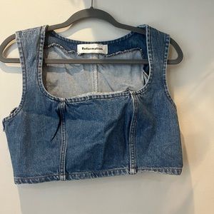 Reformation Denim Crop Top